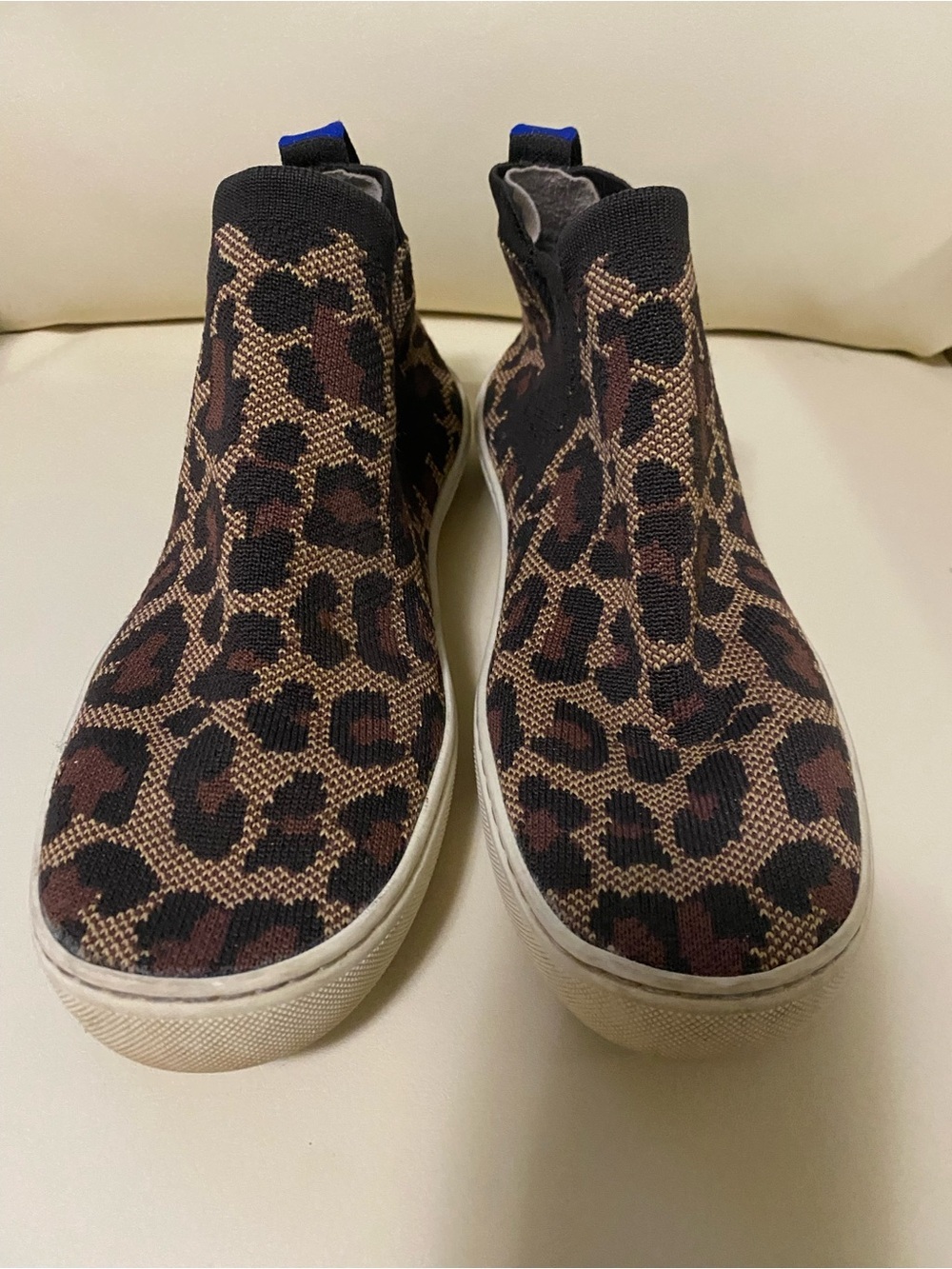 Rothy's Slip-On Shoe in Deep Blue with Black Accent